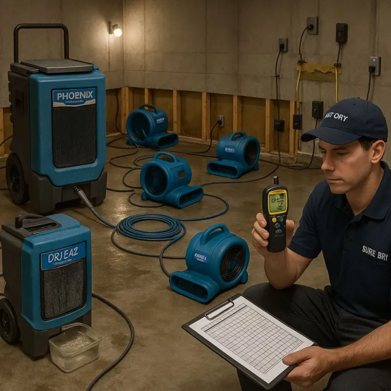 Structural Drying and Dehumidification process in King William County, VA
